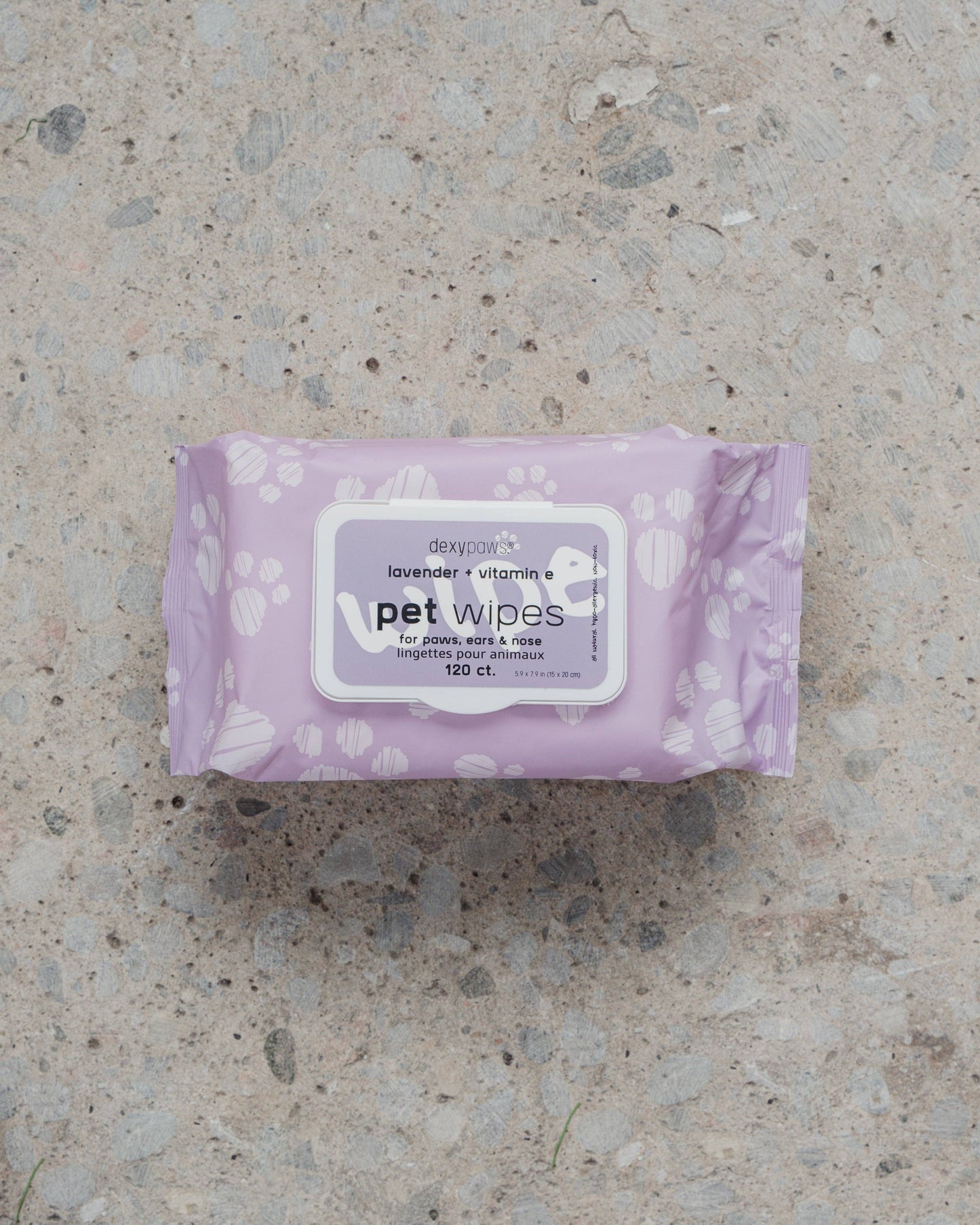 Dexypaws - Pet Cleansing Wipes in Resealable Bag - Lavender & Vitamin E (new packaging)