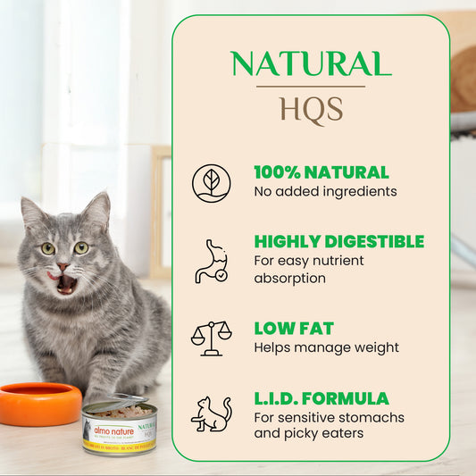 Almo Nature HQS Natural Cat Food - Trout And Tuna In Broth 70g