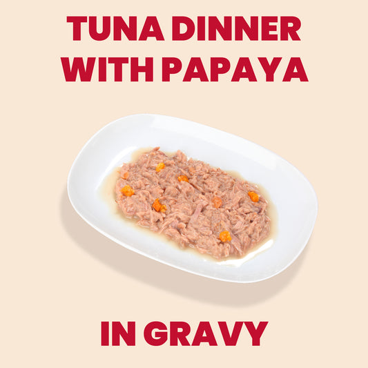 Almo Nature HQS La Cucina Cat Food Pouches - Tuna Dinner With Papaya In Gravy 55g