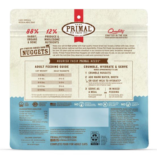 Primal Freeze Dried Rabbit Nuggets Cat 5.5oz