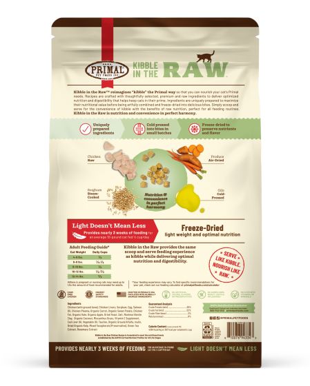Primal Kibble In The Raw Chicken Recipe Cat 1.5lb