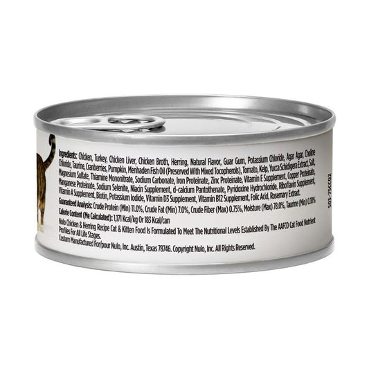 Nulo Paté Cat & Kitten Wet Food - Chicken & Herring Recipe 5.50z