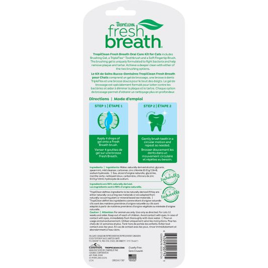 TropiClean Fresh Breath Oral Care Kit for Cats 2oz