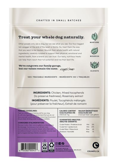 Crumps Freeze Dried Chicken Bites Treats Dog 100g