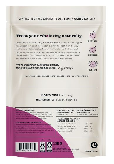 Crump's Lamb Chops Dog 110g