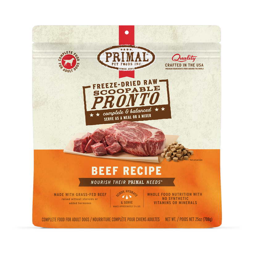 PRIMAL Freeze Dried Raw Pronto Beef Recipe DOG 7oz