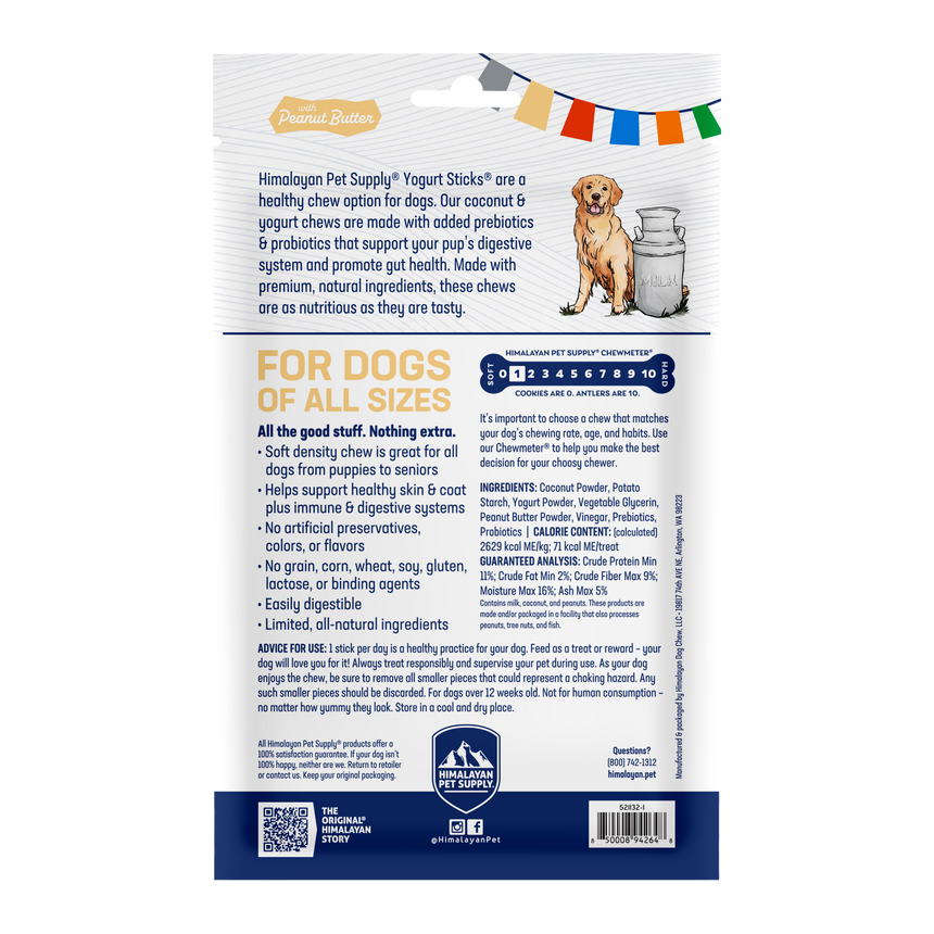 Himalayan Dog Chew Yogurt Stick Peanut Butter Dog Treat