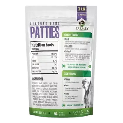 Gently Cooked Lamb Patties by Farmly -Dogs