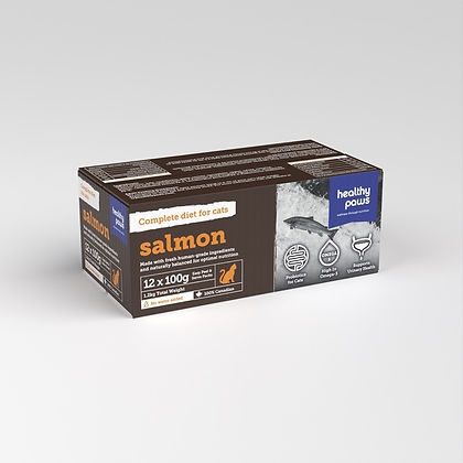 Healthy Paws Frozen Complete Cat Salmon 12 x 100g