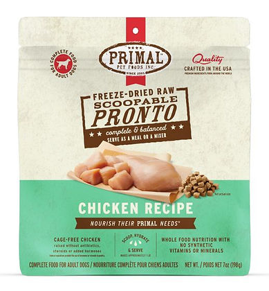 PRIMAL Freeze Dried Raw Pronto Chicken Recipe DOG 7oz