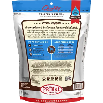 Primal Freeze Dried Duck Nuggets Dog 5.5oz