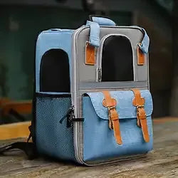 Portable Mesh Pet Travel Carrier Backpack Blue