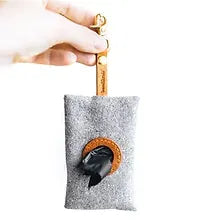 Doggy Waste Bag Holder Felt Cloth Grey