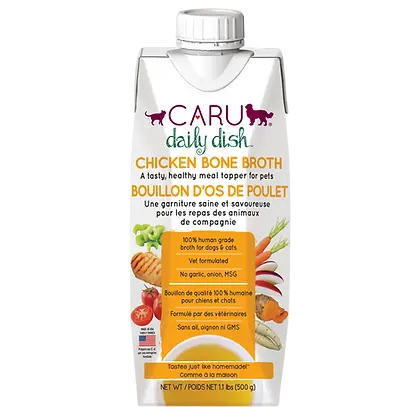 Caru Daily Dish Chicken Bone Broth for Dogs & Cats
