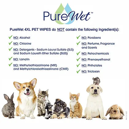 PureWet Plant-Based Pet Wipes 4x Larger