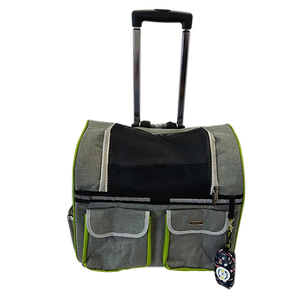 Pet 2-Wheeled Carrier Backpack Grey