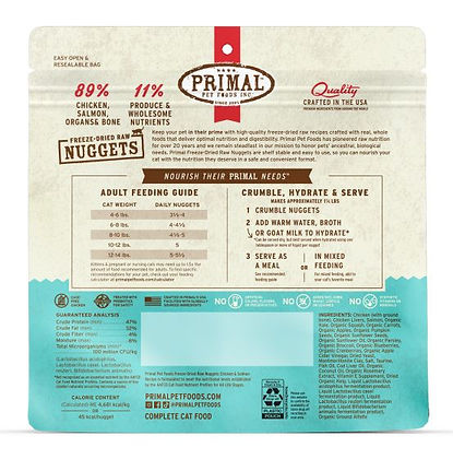 Primal Freeze Dried Chicken Salmon Nuggets Cat 5.5oz