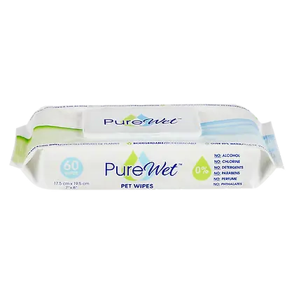 PureWet Plant-Based Pet Wipes - 60ct