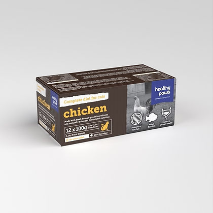 Healthy Paws Frozen Complete Cat Chicken 12 x 100g