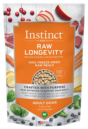Instinct Longevity Freeze Dried Raw Meals Adult Lamb Dog 9.5oz