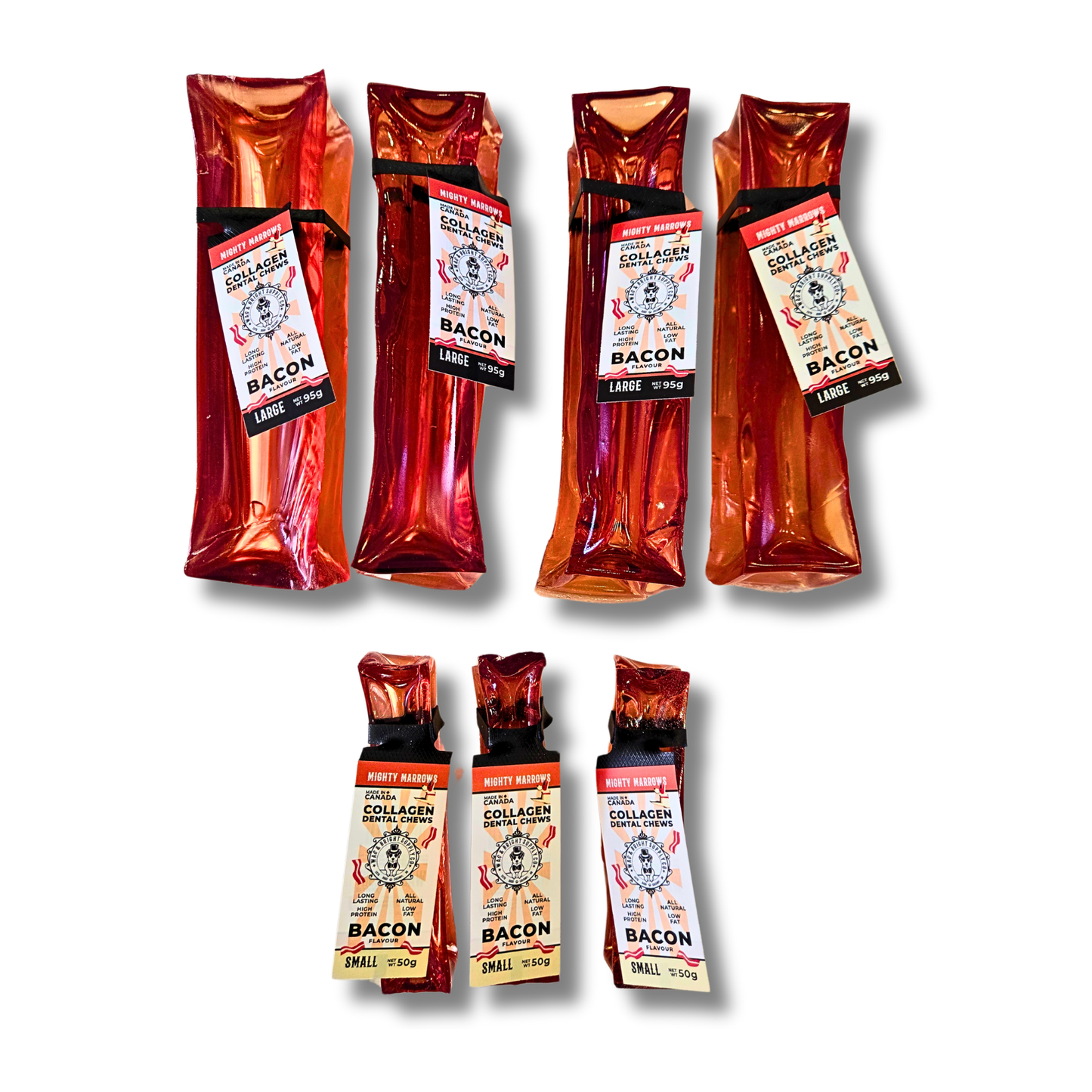 Wag & Bright Supply Co. - Mighty Marrows Collagen Dental Chew - Bacon LG