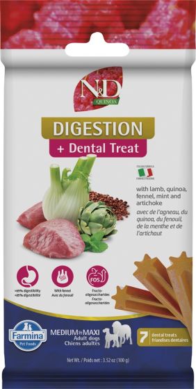 Farmina Quinoa Digestion Dental Treat Med/Max Dog 100g