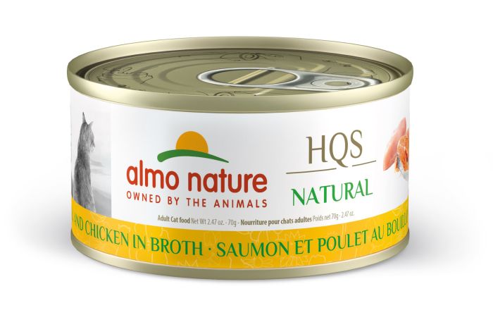 Almo Nature HQS Natural Cat Food - Salmon And Chicken In Broth 70g