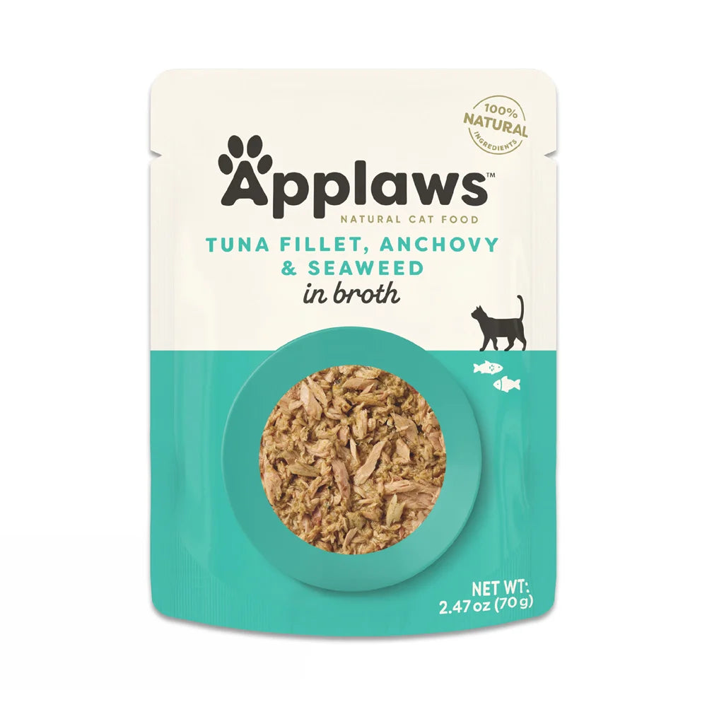 Applaws Wet Cat Food Tuna Fillet, Anchovy & Seaweed in Broth 2.5oz