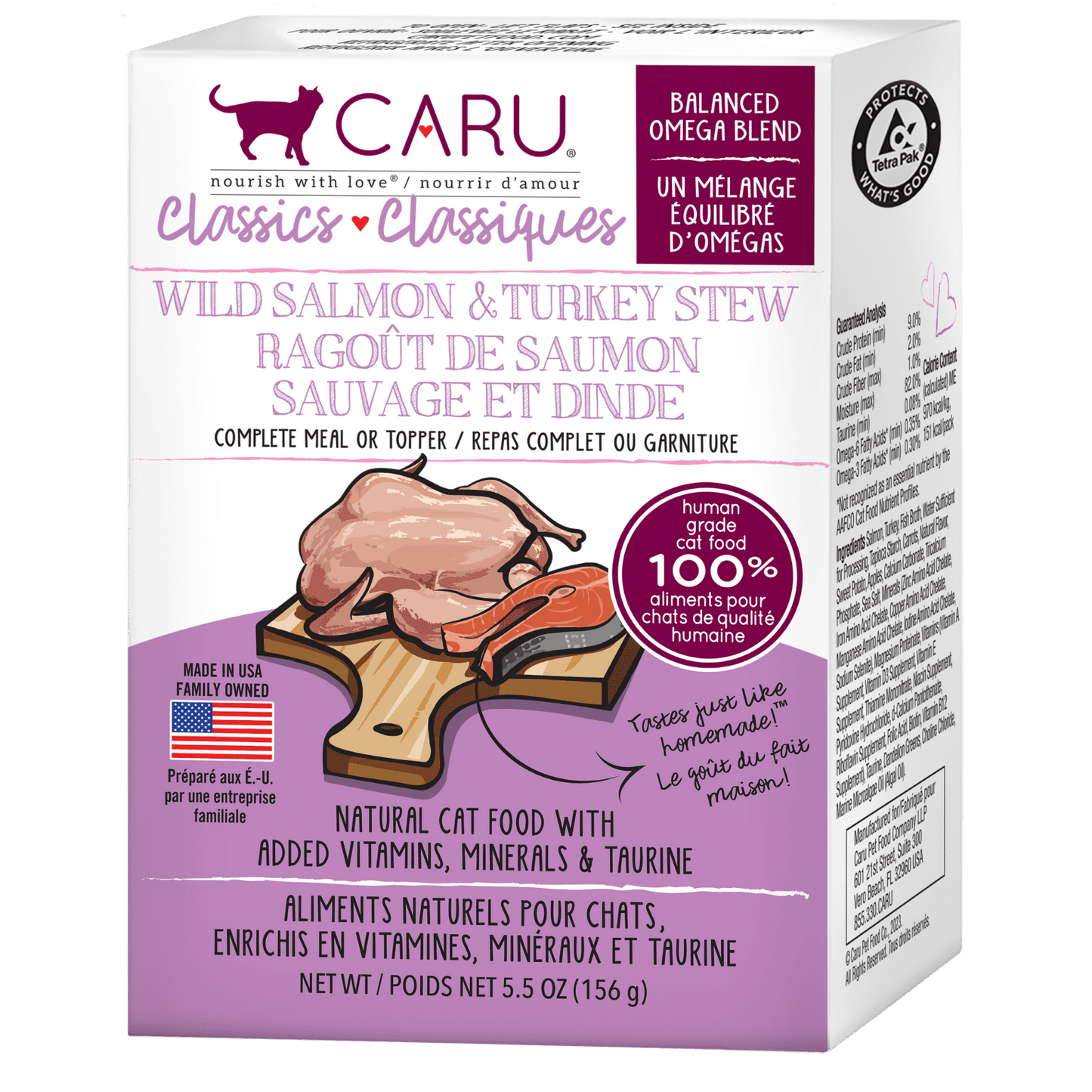 Caru Classics Wild Salmon & Turkey Stew for Cats 5.5oz