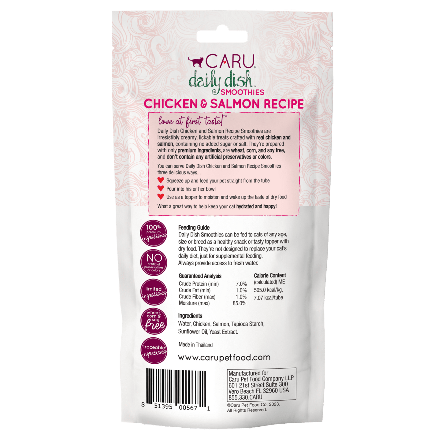 Caru Daily Dish Smoothies Chicken & Salmon Recipe for Cats 4pk