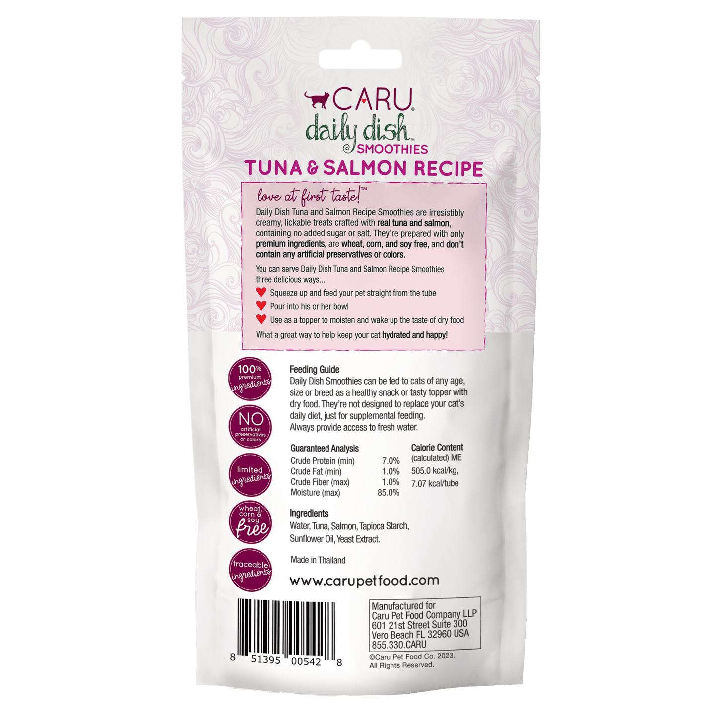 Caru Daily Dish Smoothies Tuna & Salmon Recipe for Cats 4pk