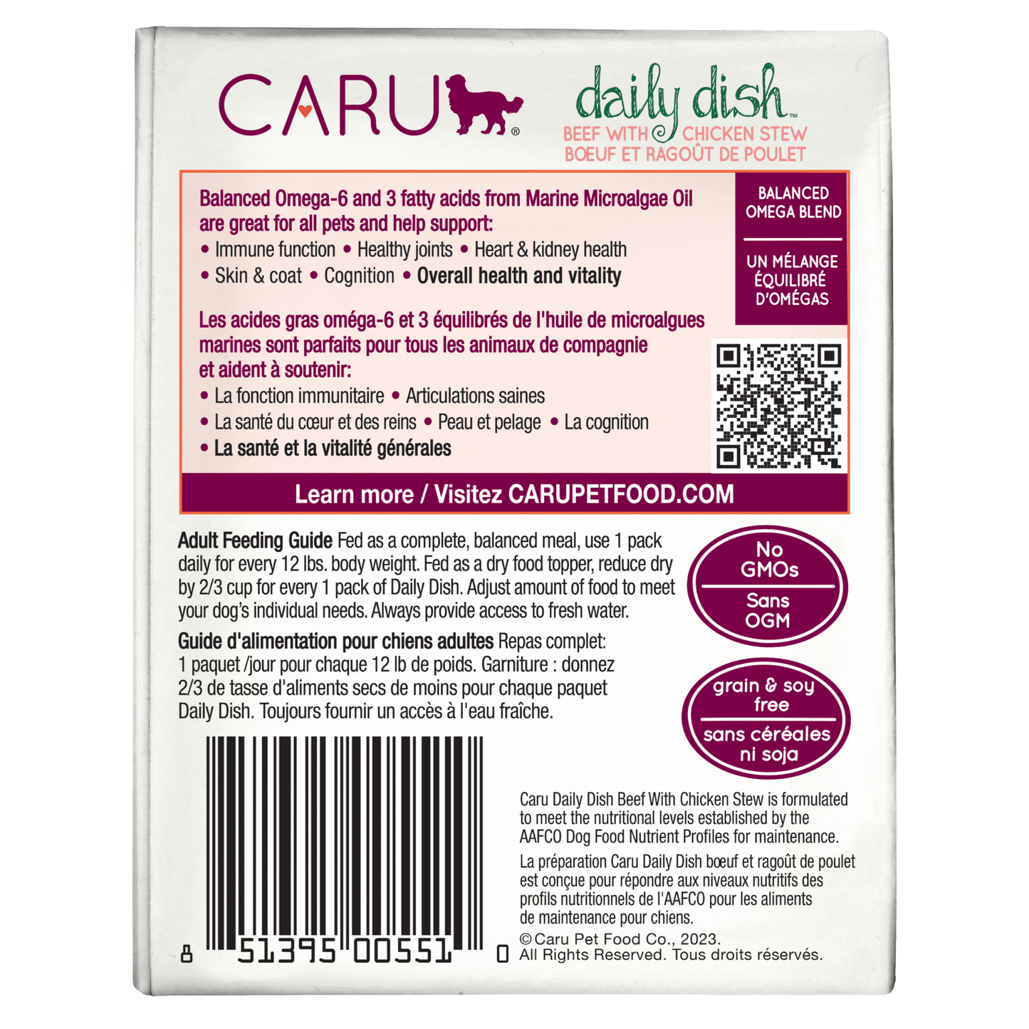 Caru Daily Dish Beef with Chicken Stew for Dogs 12oz