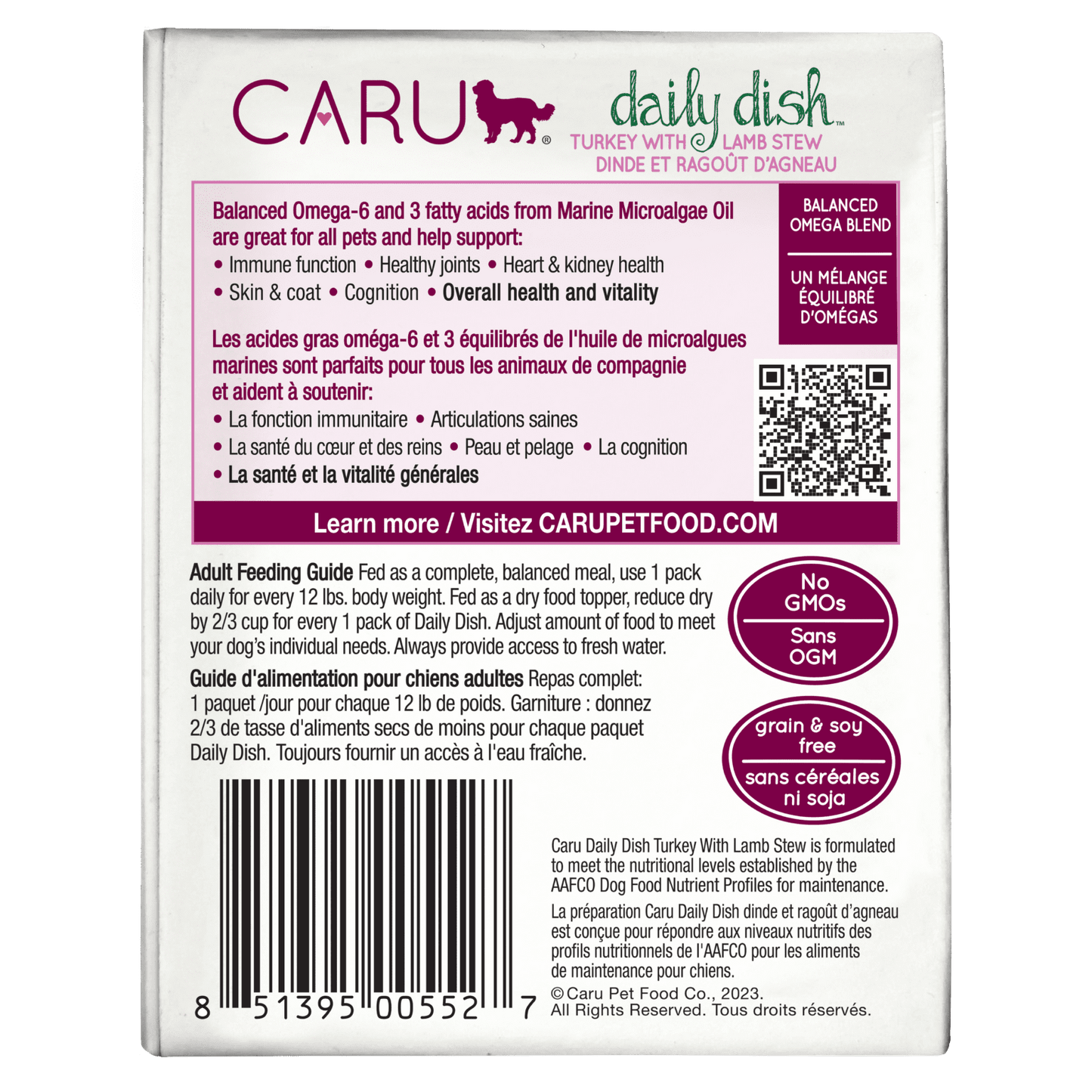 Caru Daily Dish Turkey with Lamb Stew for Dogs 12oz
