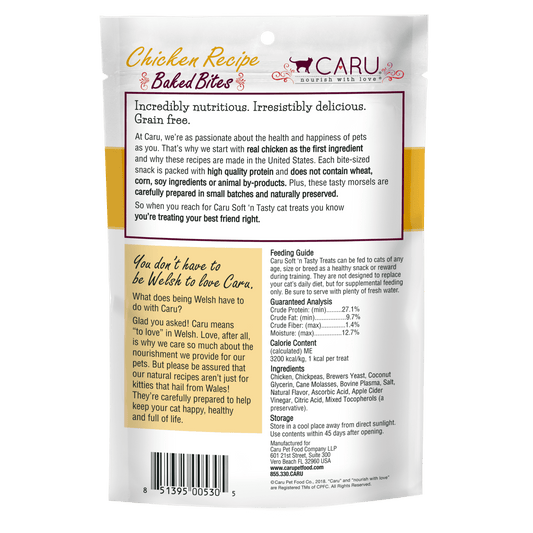Caru Soft ‘n Tasty Baked Chicken Recipe Bites for Cats 3oz