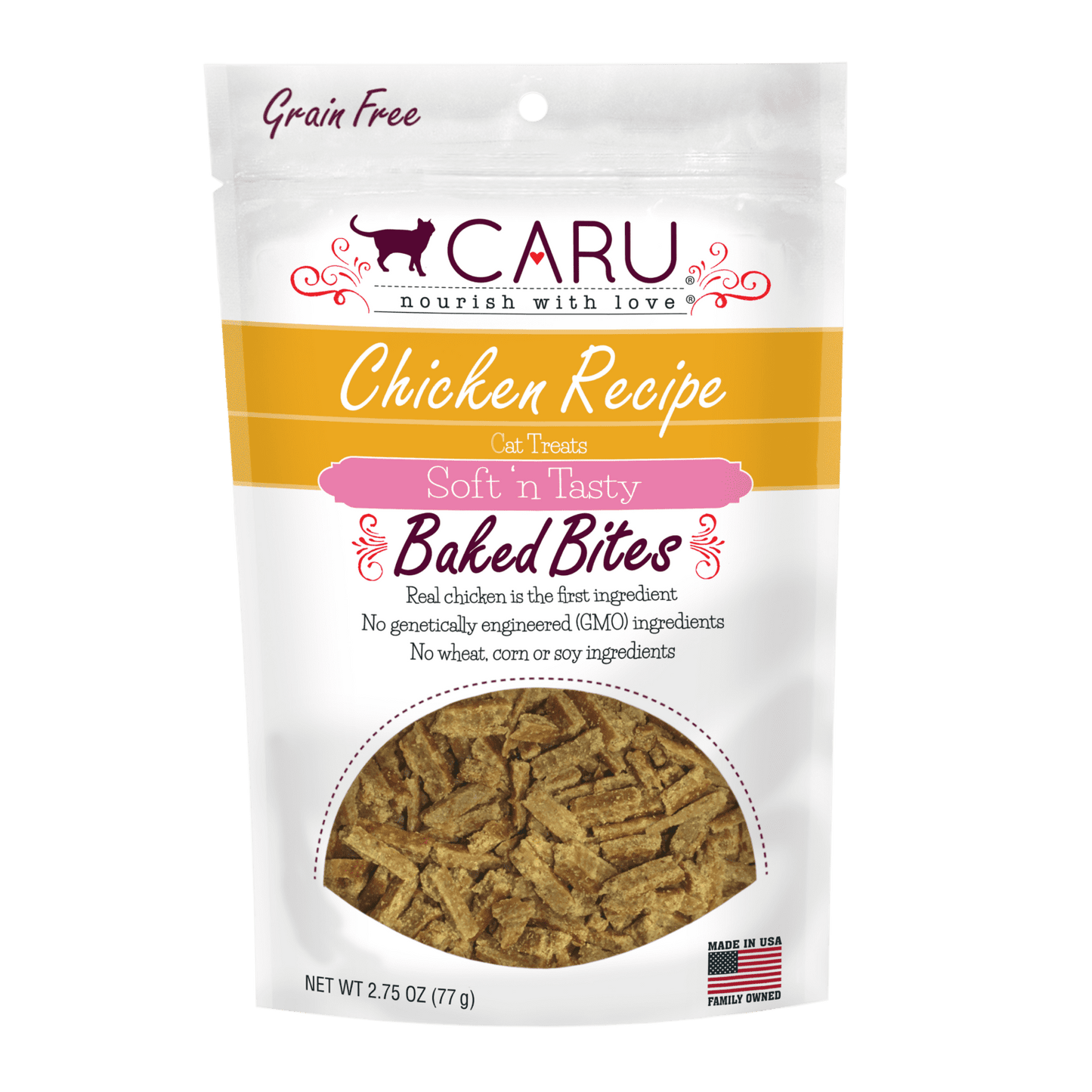 Caru Soft ‘n Tasty Baked Chicken Recipe Bites for Cats 3oz