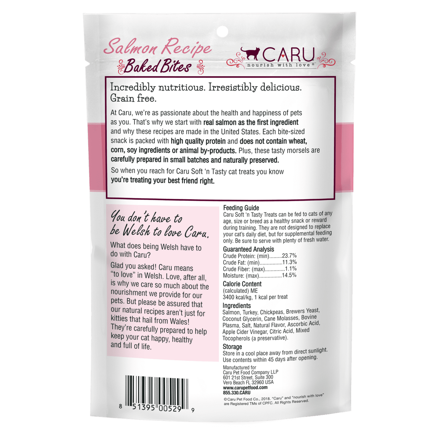 Caru Soft ‘n Tasty Baked Salmon Recipe Bites for Cats 3oz