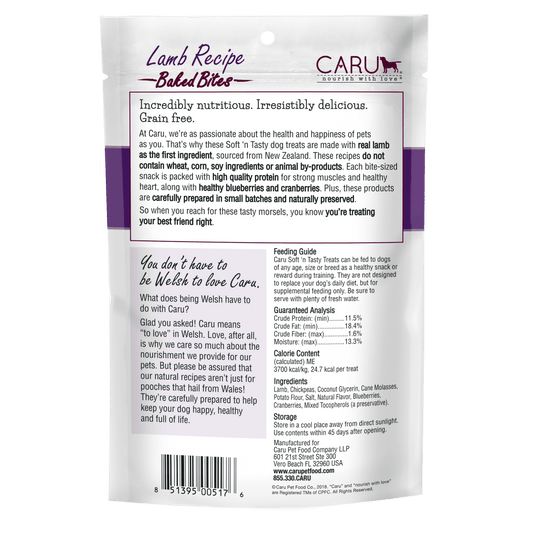 Caru Natural Lamb Recipe Bites for Dogs 4oz