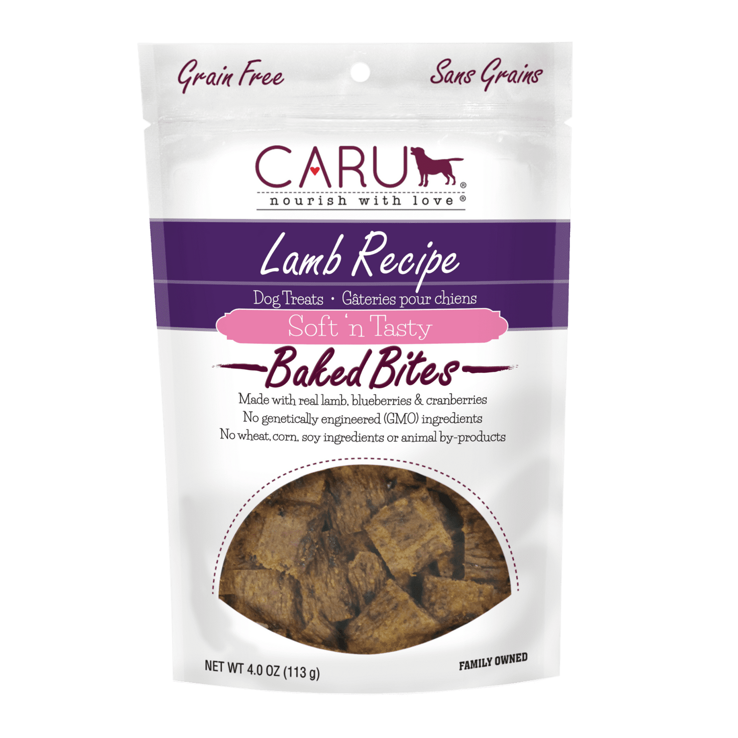 Caru Natural Lamb Recipe Bites for Dogs 4oz