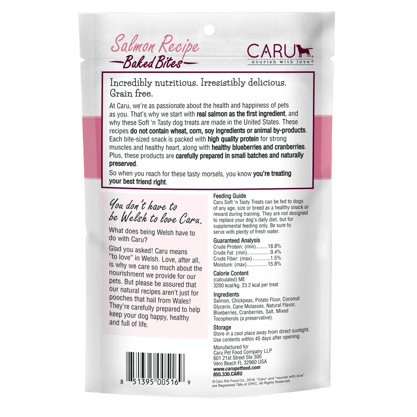 Caru Natural Salmon Recipe Bites for Dogs 4oz