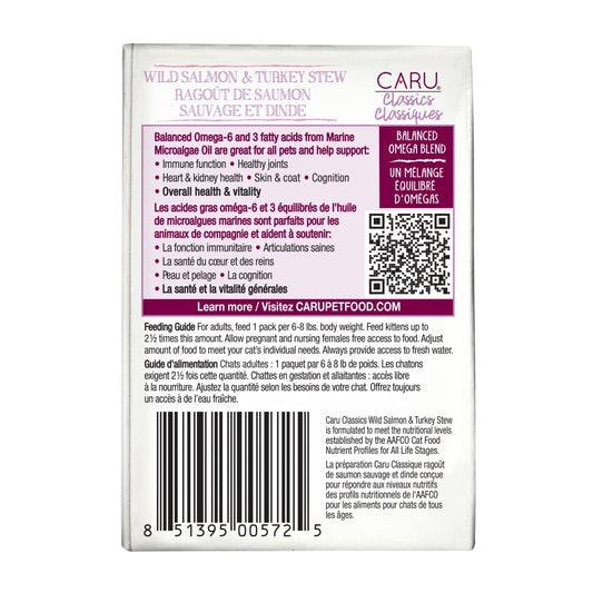 Caru Classics Wild Salmon & Turkey Stew for Cats 5.5oz