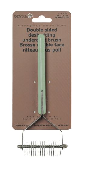 Dexypaws Double-Sided Metallic Deshedding Undercoat Brush