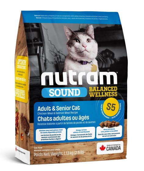 Nutram Sound (S5) Senior, Chicken and Salmon Cat 2.5lbs