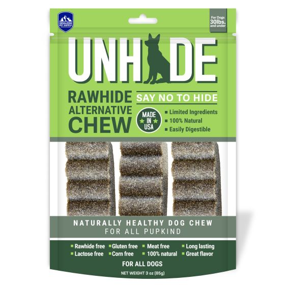 Unhide Rawhide Chew Small Dog 3pk