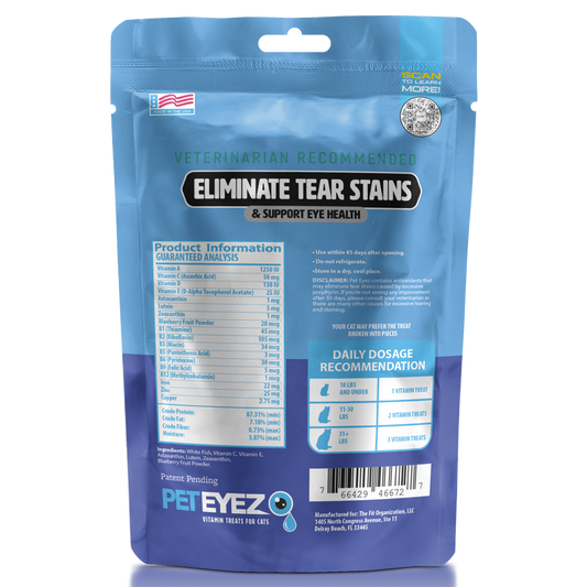 Pet Eyez Eliminate Tear Stains Whitefish Vitamin Cat Treats
