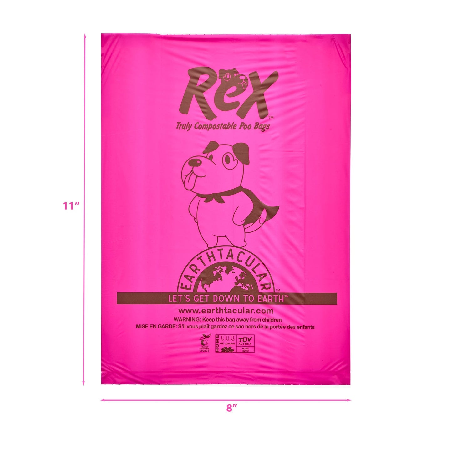 REX Plant-Based Poop Bags Petit Pink 84ct