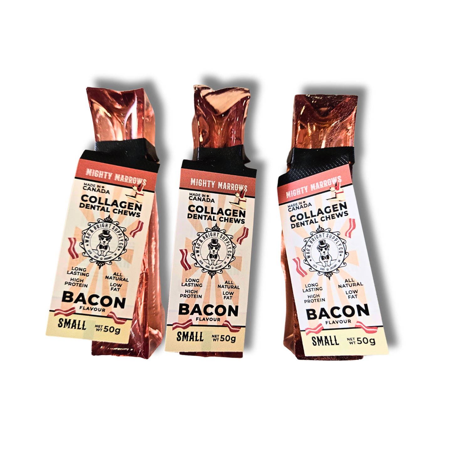 Wag & Bright Supply Co. - Mighty Marrows Collagen Dental Chew - Bacon LG