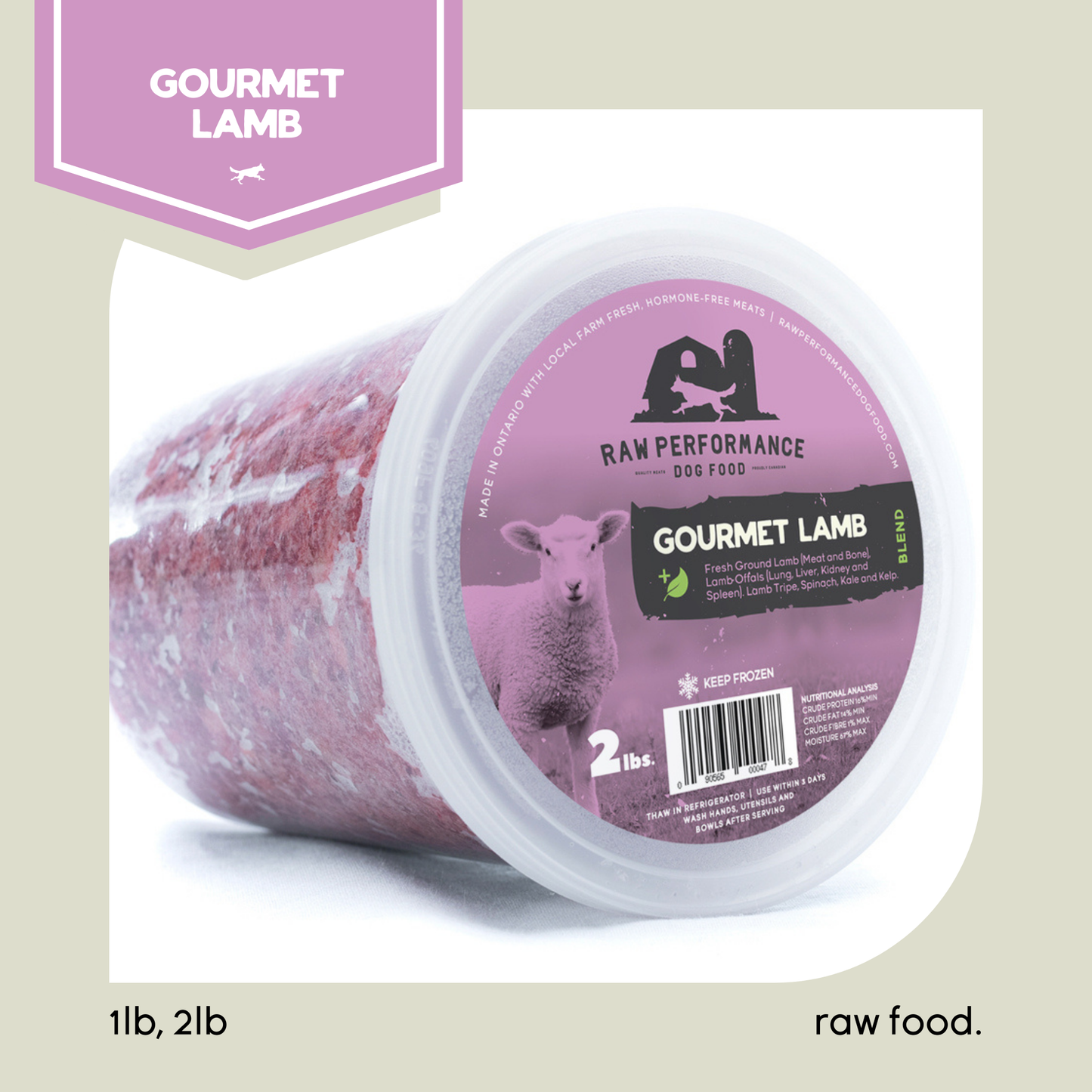 Raw Performance Gourmet Lamb 2lbs