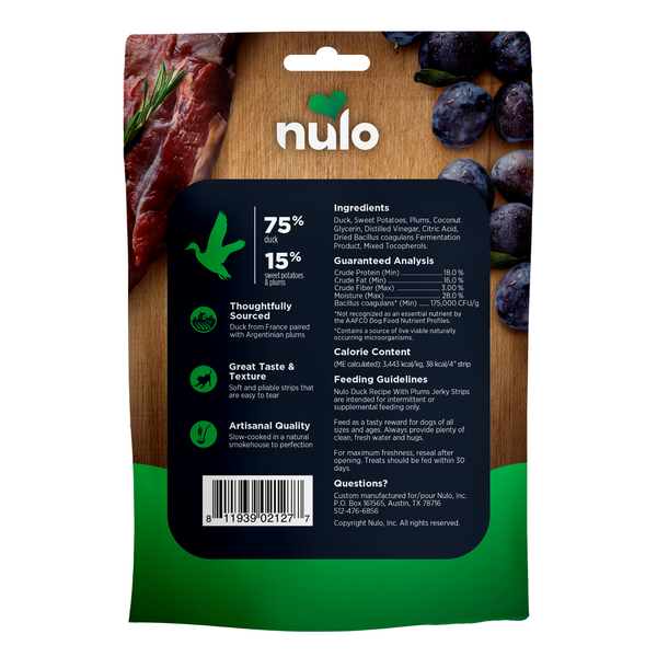 Nulo Jerky Strips Duck With Plums Recipe 5oz