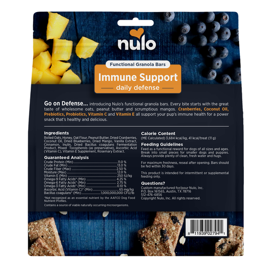Nulo Immunity Daily Defense Functional Granola Bars For Dogs