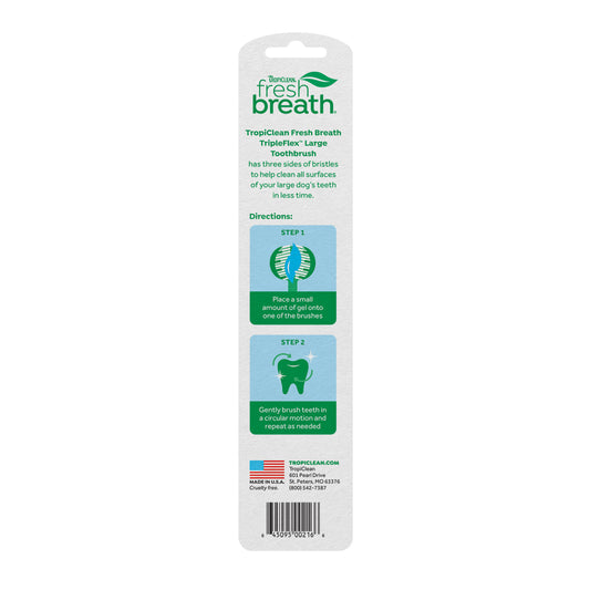 Tropiclean Fresh Breath Triple Flex Toothbrush For Large Dogs 1pc
